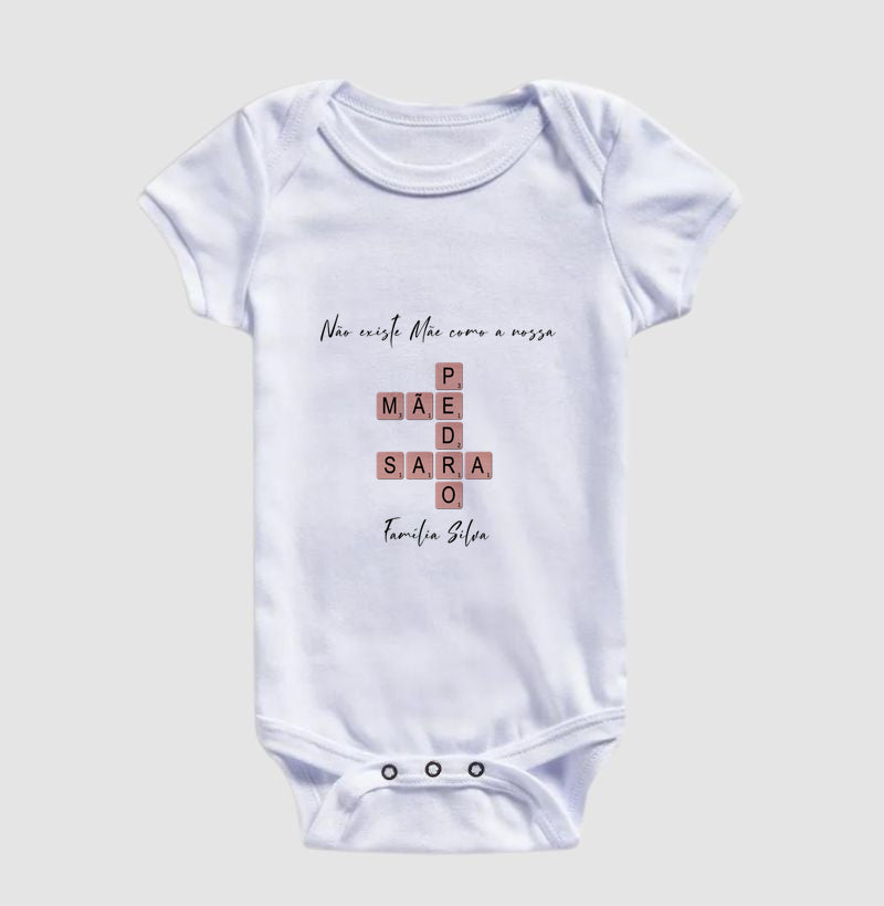 Body Infantil - Não existe Mãe Como A Nossa - Palavras Cruzadas