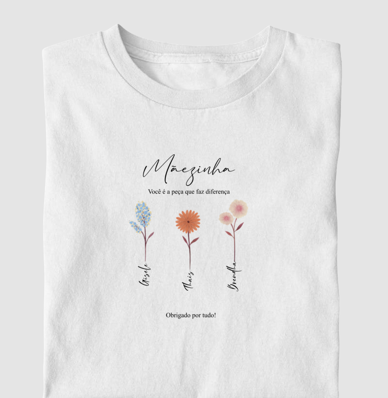 Mãe, Você é a Peça Que Falta (Escolha até 10 flores. Personalize cores, textos e nomes)