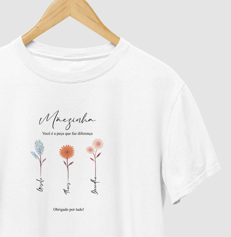 Mãe, Você é a Peça Que Falta (Escolha até 10 flores. Personalize cores, textos e nomes)
