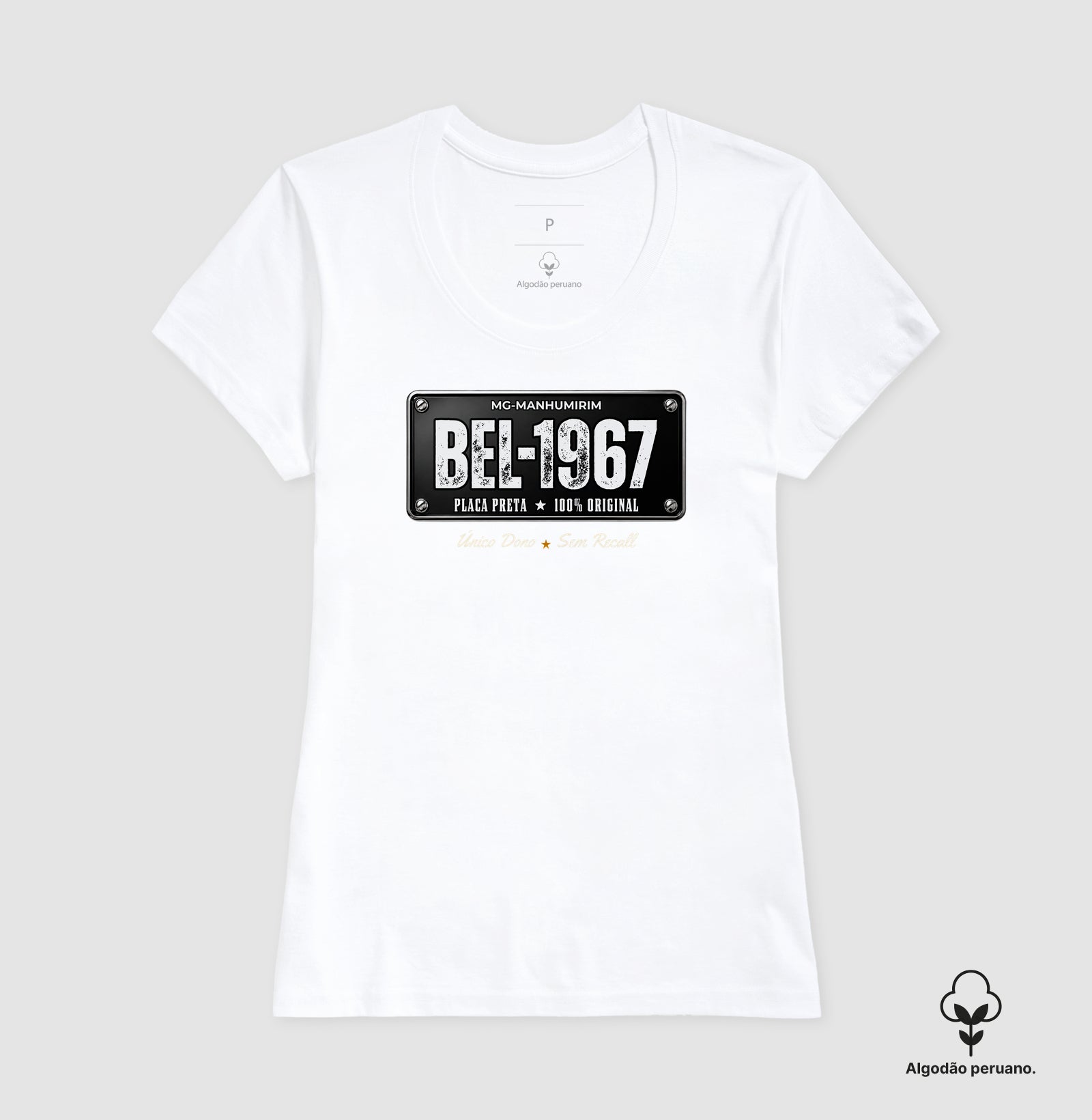 Placa Preta - Algodão Peruano (COM - #PED1056)