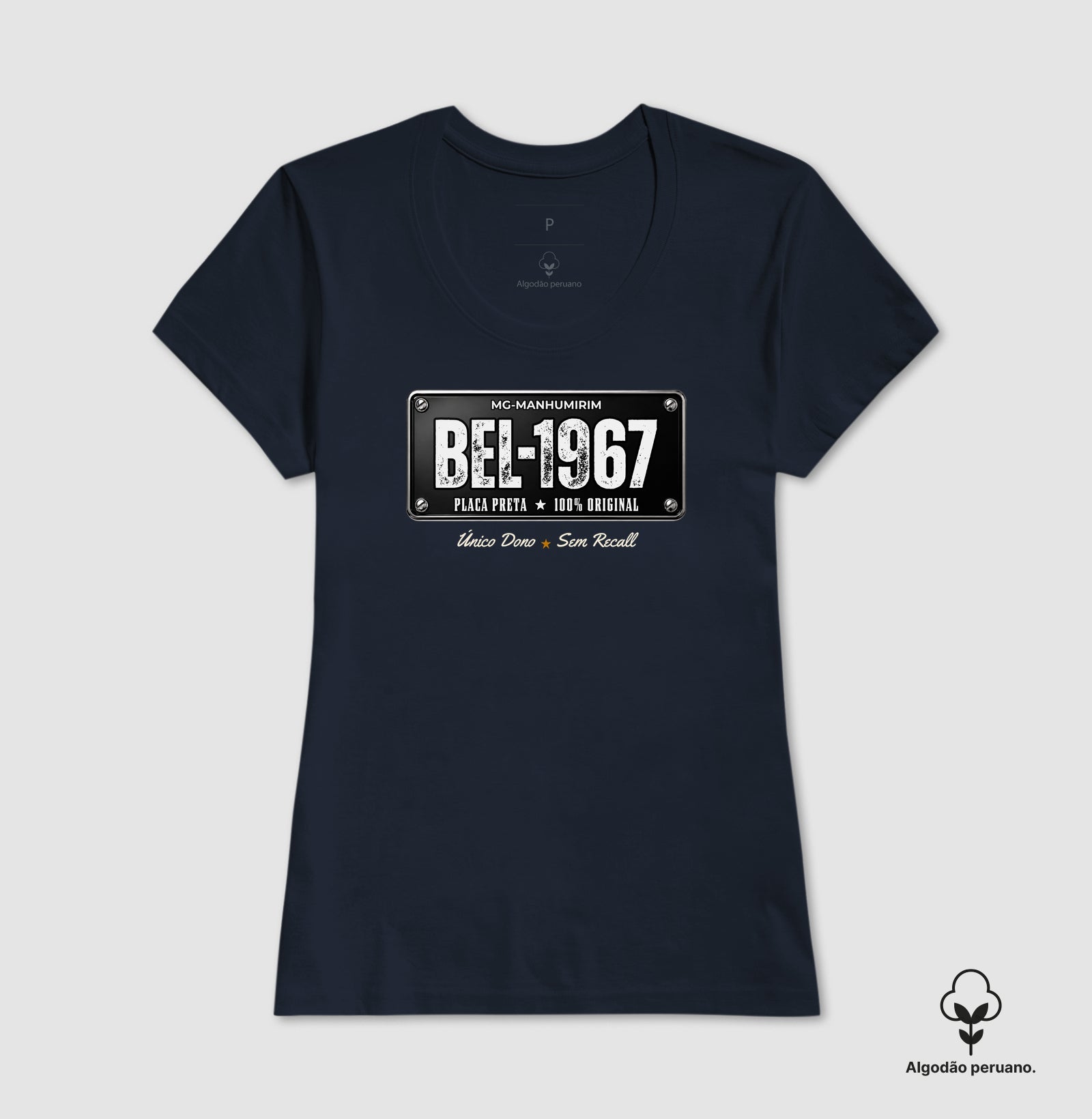 Placa Preta - Algodão Peruano (COM - #PED1056)
