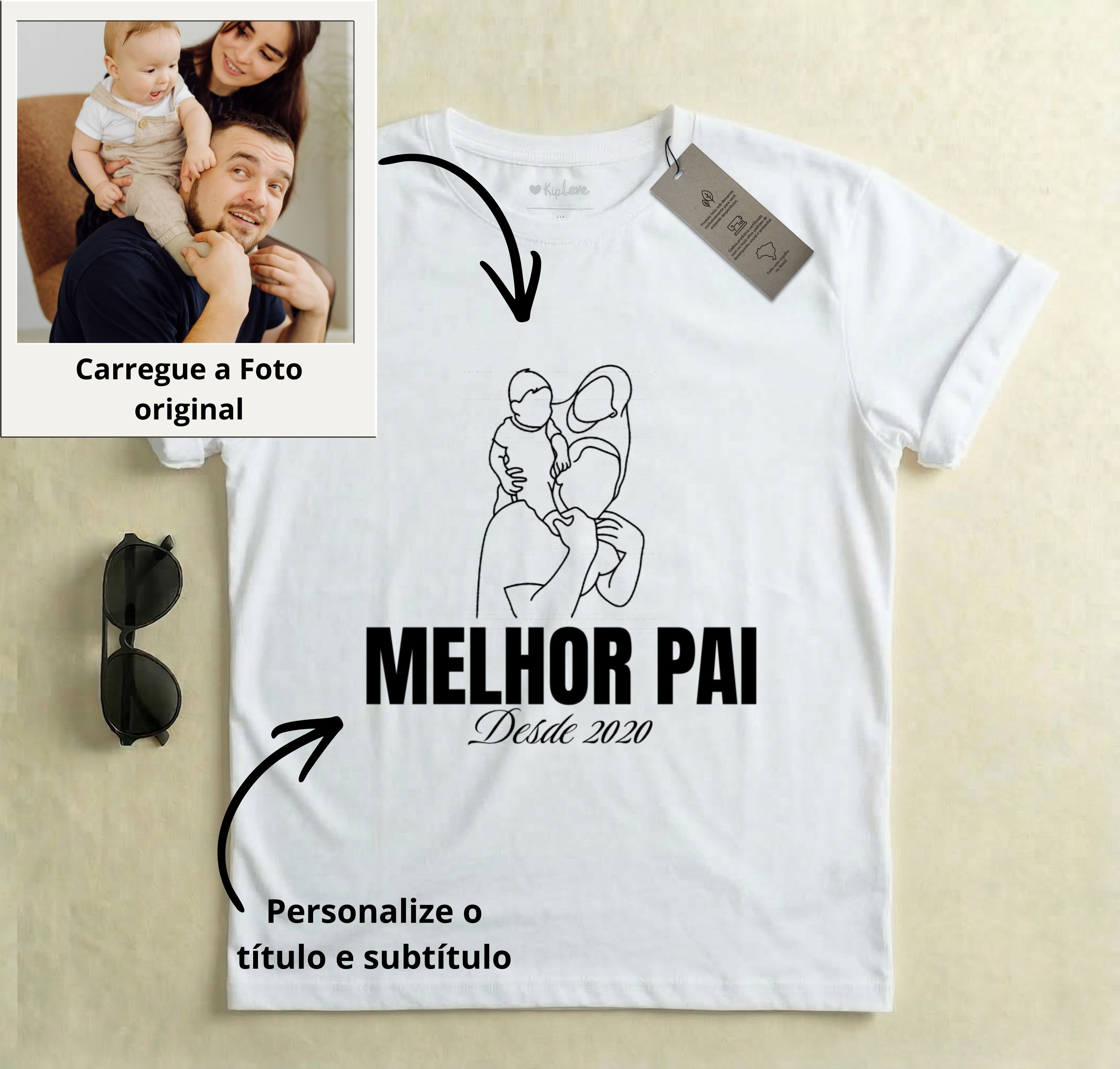 Pai, Eu Te Desenhei — Camiseta com o Desenho do Seu Filho