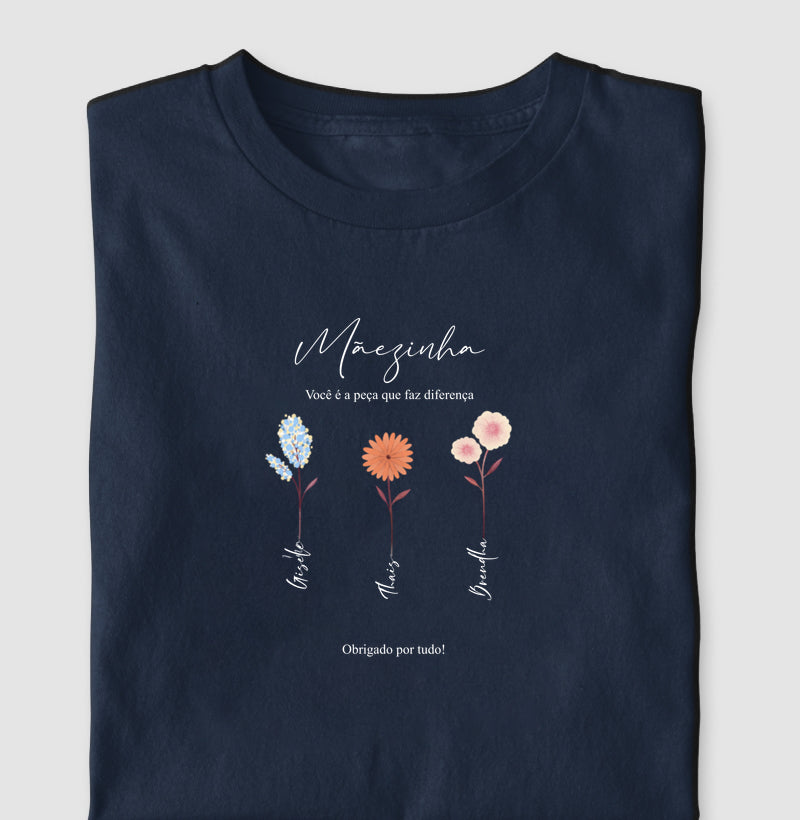 Mãe, Você é a Peça Que Falta (Escolha até 10 flores. Personalize cores, textos e nomes)