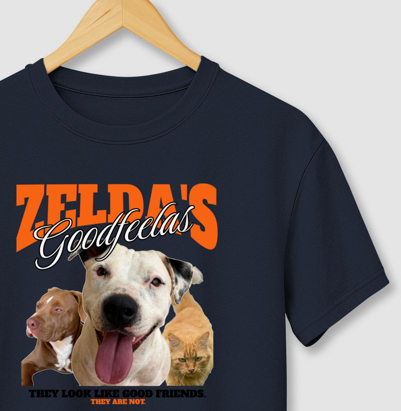 Camiseta personalizada com foto do cachorro em paródia bem-humorada estilo Zelda, presente para pai e mãe de pet