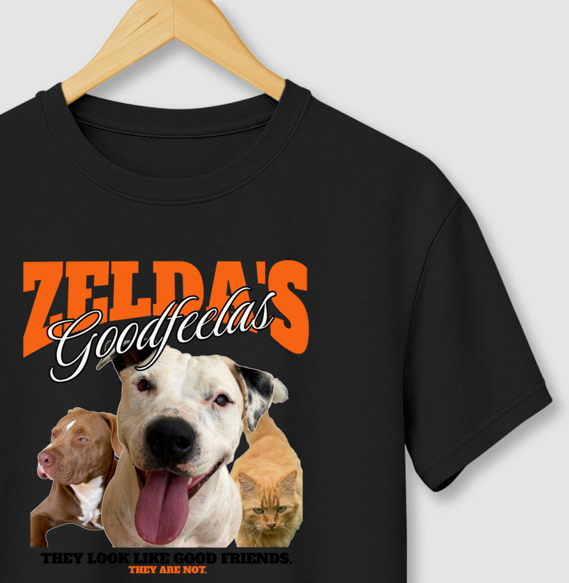 Camiseta personalizada com foto do cachorro em paródia bem-humorada estilo Zelda, presente para pai e mãe de pet